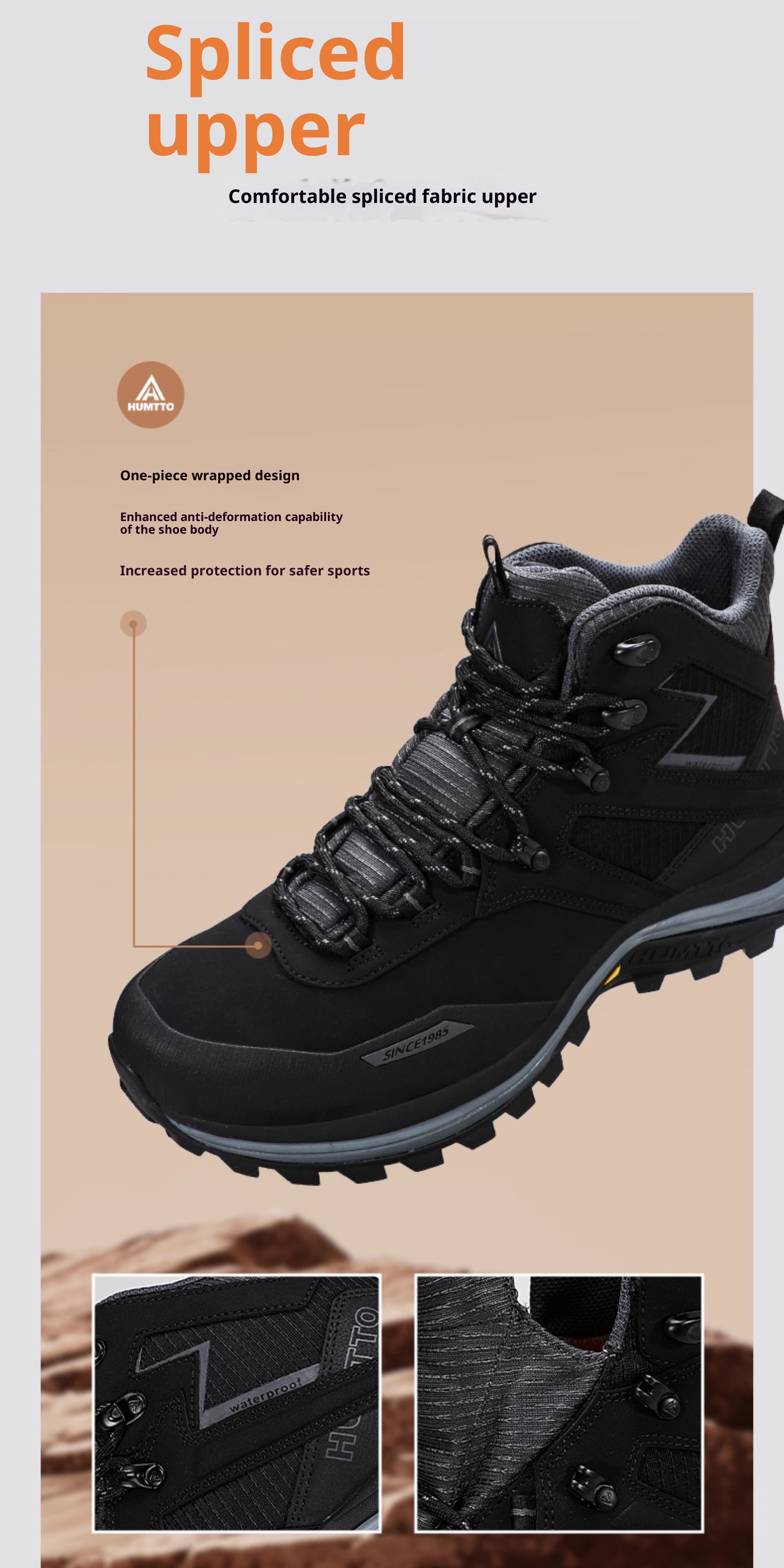 ShoeGlobe Hantu Waterproof Men's New Outdoor Non-Slip Shock Absorption Sports Rainproof Wear-Resistant Hiking Mountaineering_voghion.com