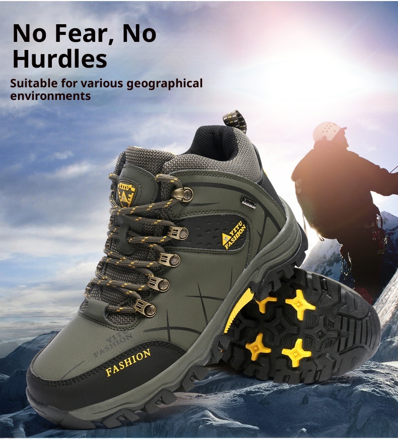 ShoeGlobe 2024 New Hiking For Men, Autumn Outdoor Shoes, Non-Slip, Wear-Resistant, Thick-Soled, Waterproof Travel Shoes_voghion.com