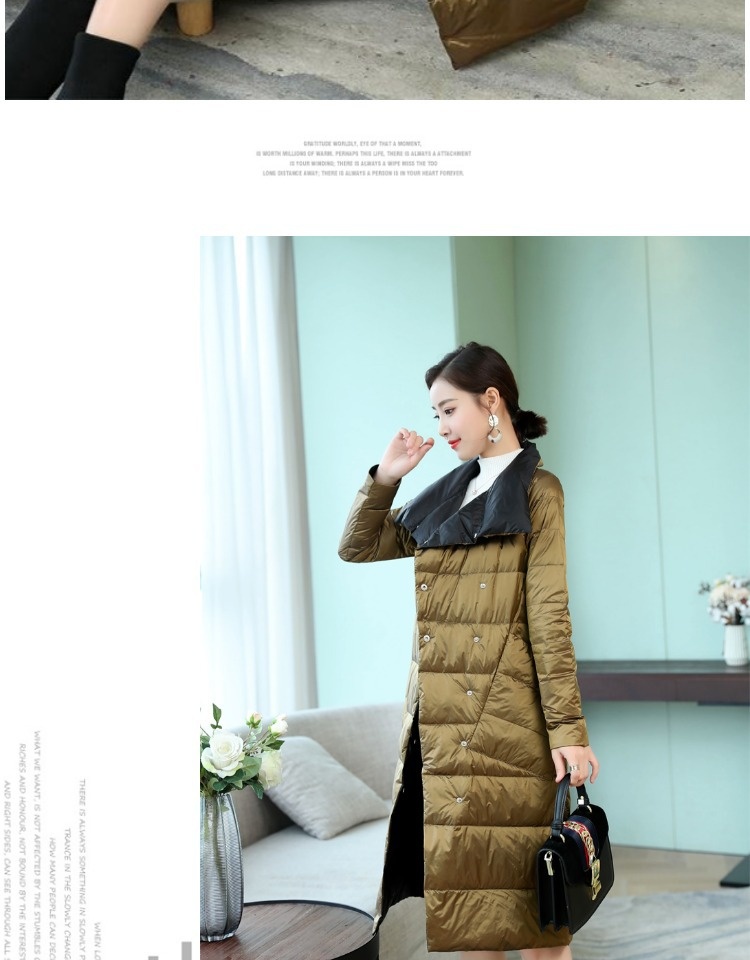 ChicShe Cross-Border Lightweight Down Jacket For Women, White Duck Down, 2024 Winter New Mid-Length Double-Sided Over-the-Knee_voghion.com