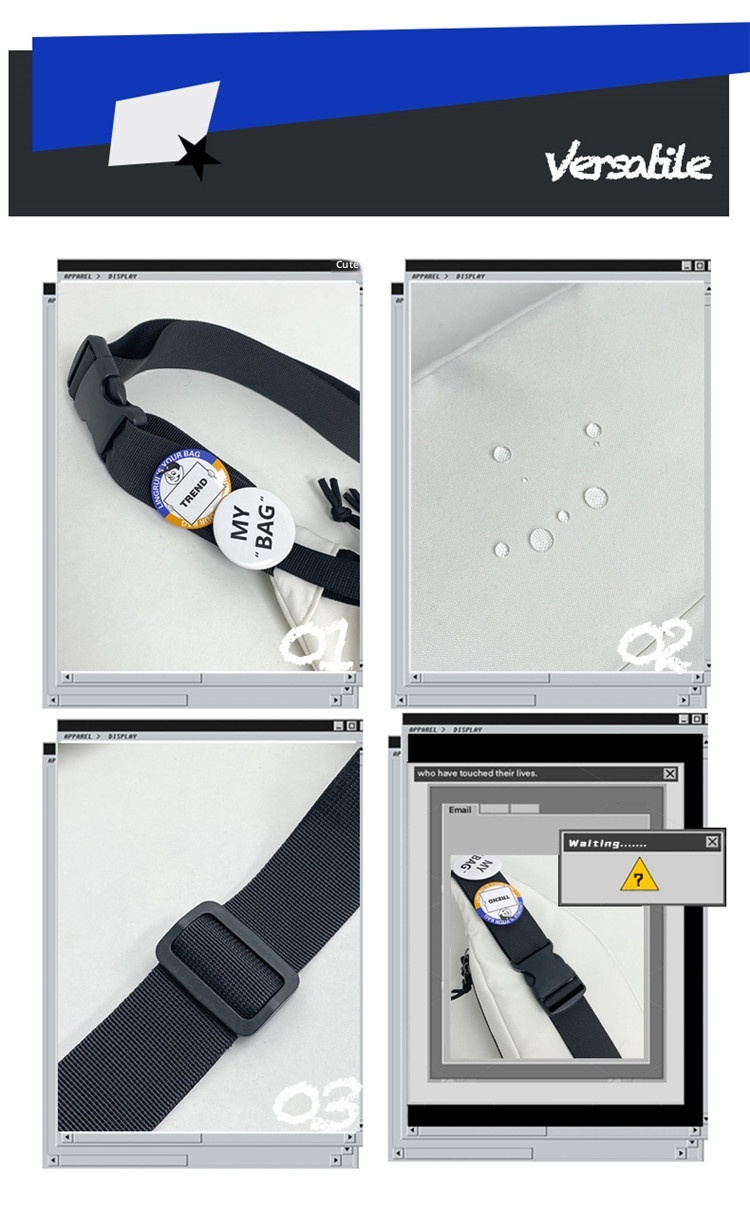 001 Nuova borsa a tracolla semplice, casual, alla moda, sportiva, per studenti, versatile, a tracolla per donna, per telefono da uomo, marsupio_voghion.com