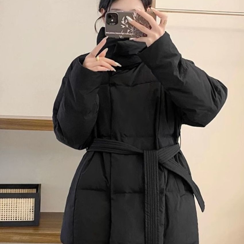 ChicShe Waist-Cinching Down Jacket For Women, Short Style, 2025 Winter New Thickened White Duck Down, Petite Slimming Elegant_voghion.com