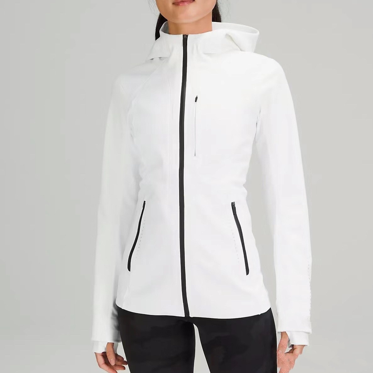 ActiveGo ActiveGo Winter LU Waterproof CrossChil Hooded Soft Shell Sports Jacket Fleece Lined Windbreaker With Reflective Night Vision_voghion.com