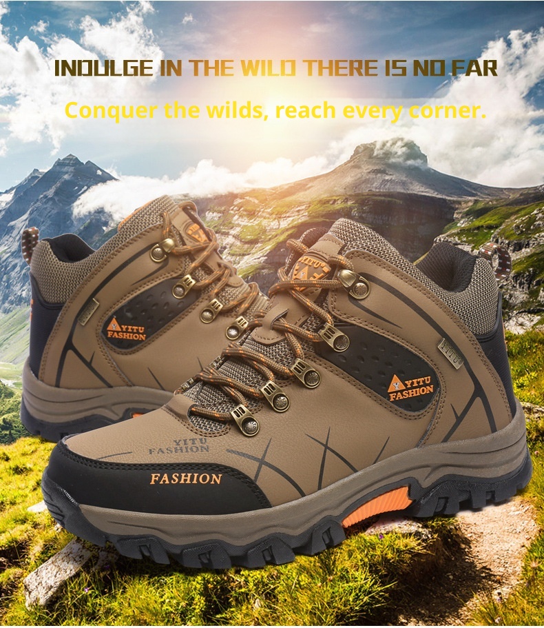 ShoeGlobe 2024 New Hiking For Men, Autumn Outdoor Shoes, Non-Slip, Wear-Resistant, Thick-Soled, Waterproof Travel Shoes_voghion.com
