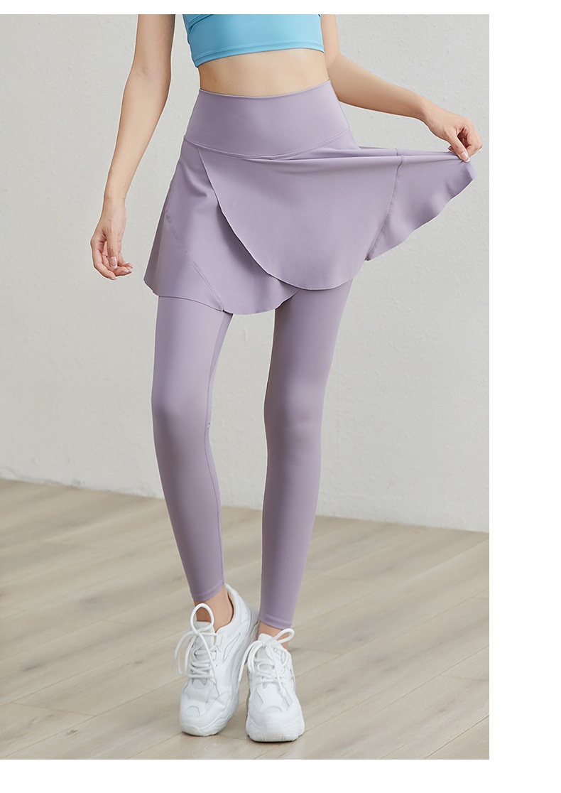 ActiveGo ActiveGo Yoga Peach Hip High Waist Elastic Tummy Control Running Fitness Covering Flaws Ruffled Outdoor Sports Dance Skirt Pants_voghion.com