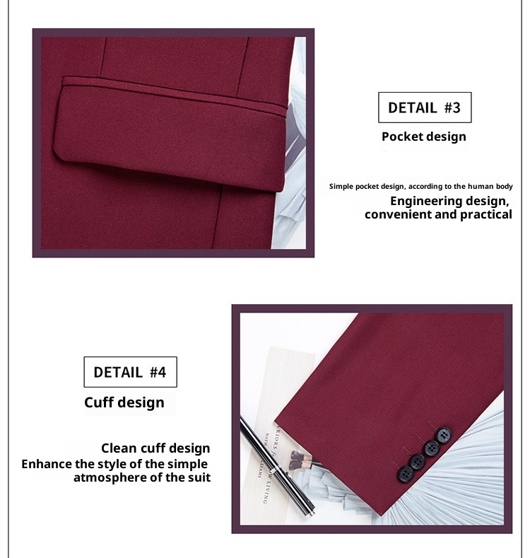 Conjunto de terno unissex profissional de três peças Cross-Border, sem necessidade de passar, para homens, ideal para negócios e ocasiões formais._voghion.com