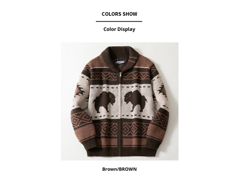 1 Cardigan spesso autunno inverno in maglia jacquard retrò europeo e americano per uomo e commercio estero_voghion.com