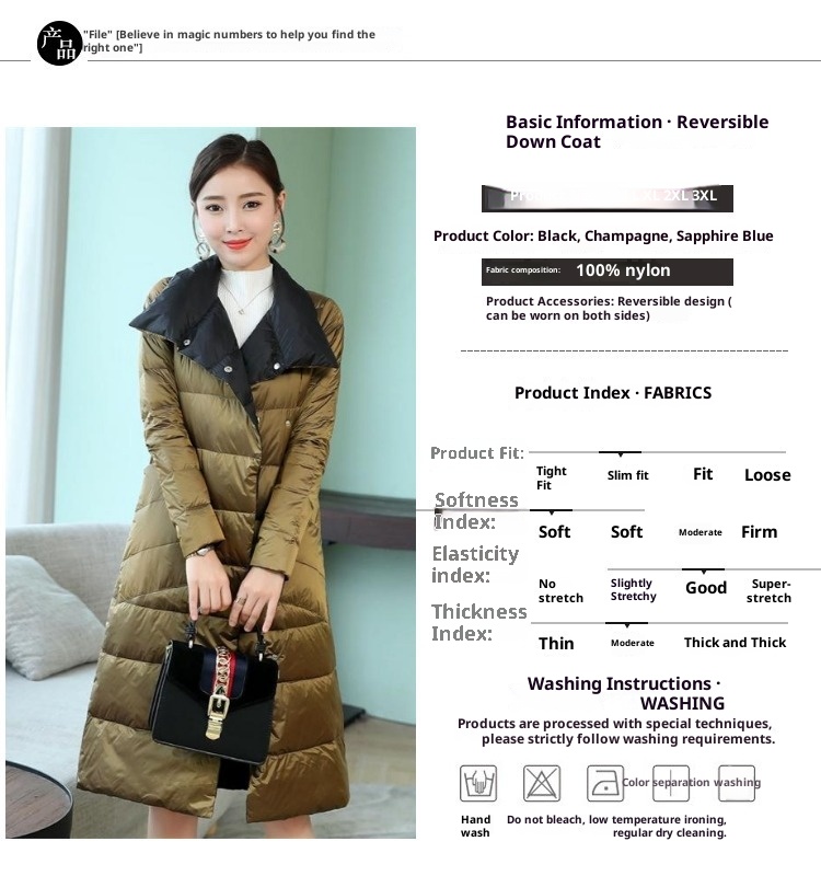 ChicShe Cross-Border Lightweight Down Jacket For Women, White Duck Down, 2024 Winter New Mid-Length Double-Sided Over-the-Knee_voghion.com