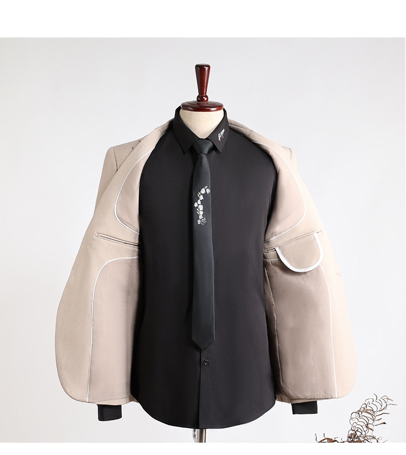 boy Spring New Men's Set Korean Style Slim Fit Fashion Wedding Groomsmen Business Professional Formal Suit_voghion.com