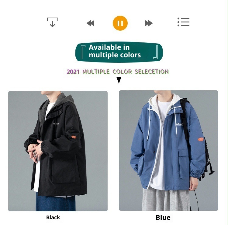 001 Herbstlicher zweiteiliger Herren-Windbreaker, lässiger Sportanzug mit lockerer Passform_voghion.com