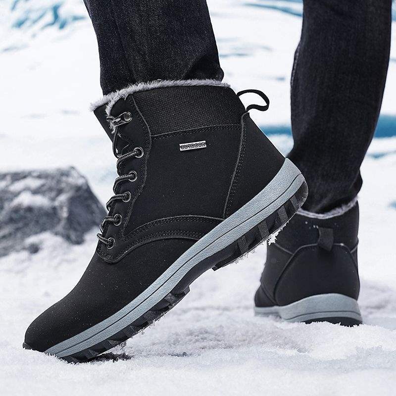 ShoeGlobe invernali con fodera in pile, caldi stivali da neve, antiscivolo, resistenti all'usura, impermeabili, scarpe da trekking e arrampicata all'aperto, da uomo_voghion.com