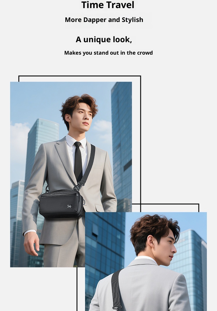 001 Nuevo bolso bandolera pequeño para hombre, elegante y moderno, ideal para viajes de negocios. Gran capacidad._voghion.com
