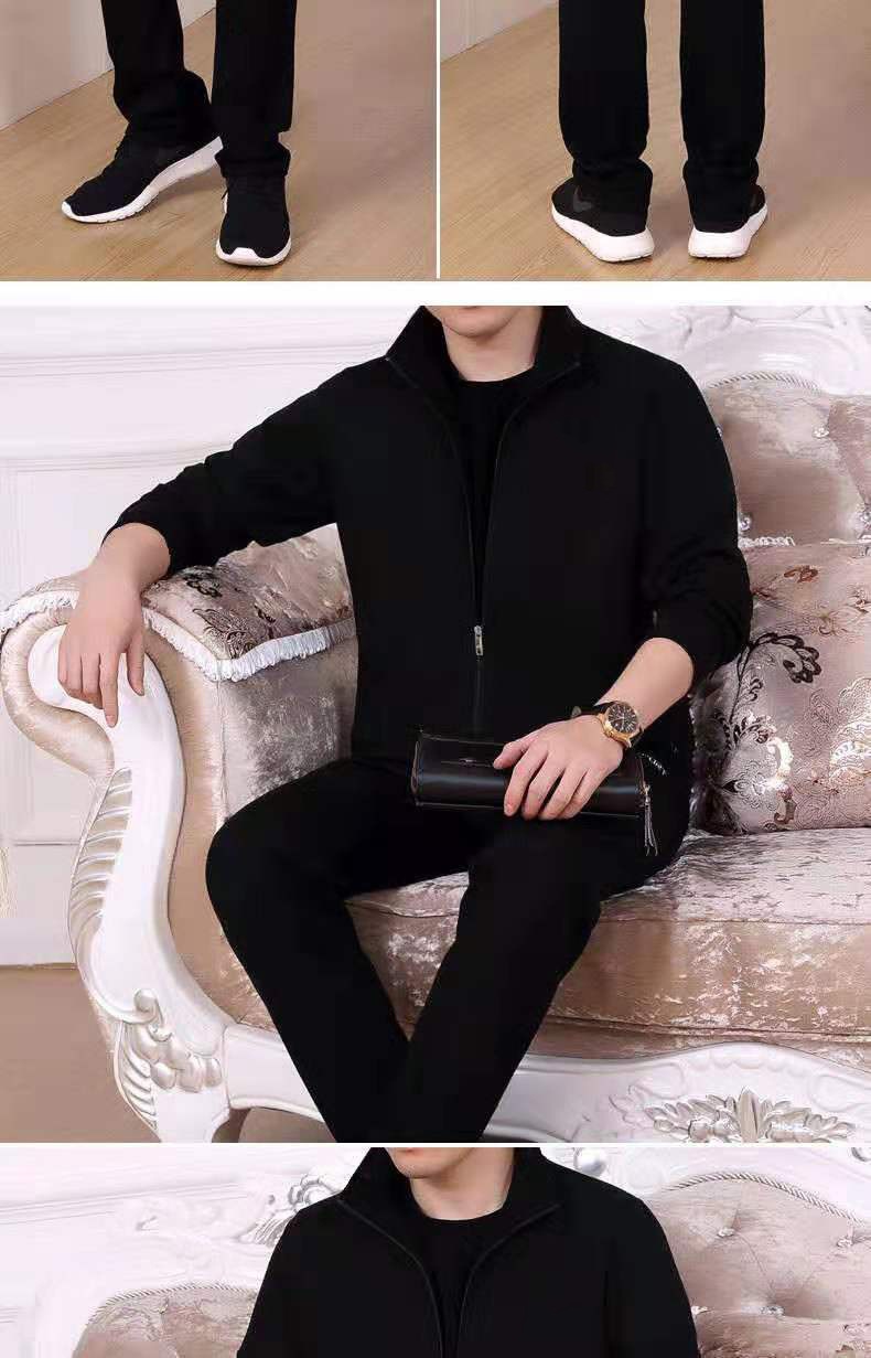 001 2025 Sportanzug für Frühling und Herbst, zweiteilig, Freizeitkleidung für Männer mittleren und höheren Alters, Herrenbekleidung für Väter_voghion.com