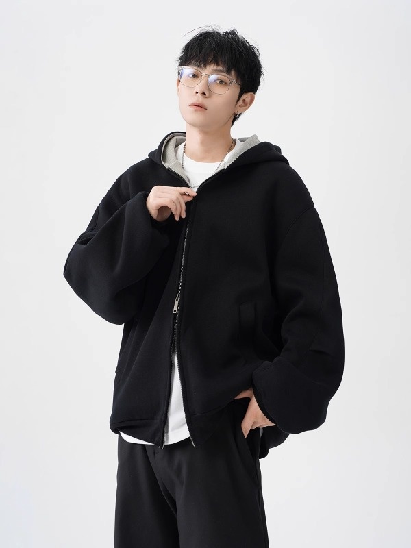 boy Boy American Style Casual Sweatshirt For Men And Women, Autumn New Trendy Loose Fit Versatile Color-Block Couple Hooded_voghion.com