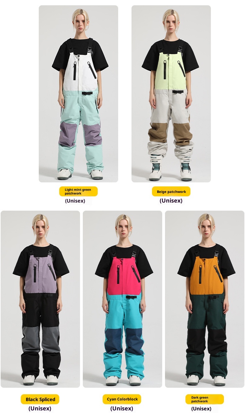 Salopette de snowboard femme style 001, coupe-vent, imperméable, respirante, vêtement de travail chaud pour l'extérieur, pantalon de ski une pièce pour homme._voghion.com