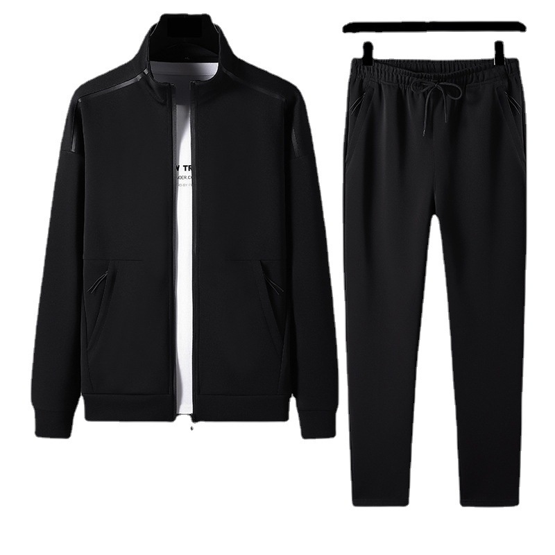 001 Men's Sweashir Spring And Auumn Trendy Plus Size Oversized Sand Collar Cardigan Two-Piece Spors Casual Ouerwear_voghion.com