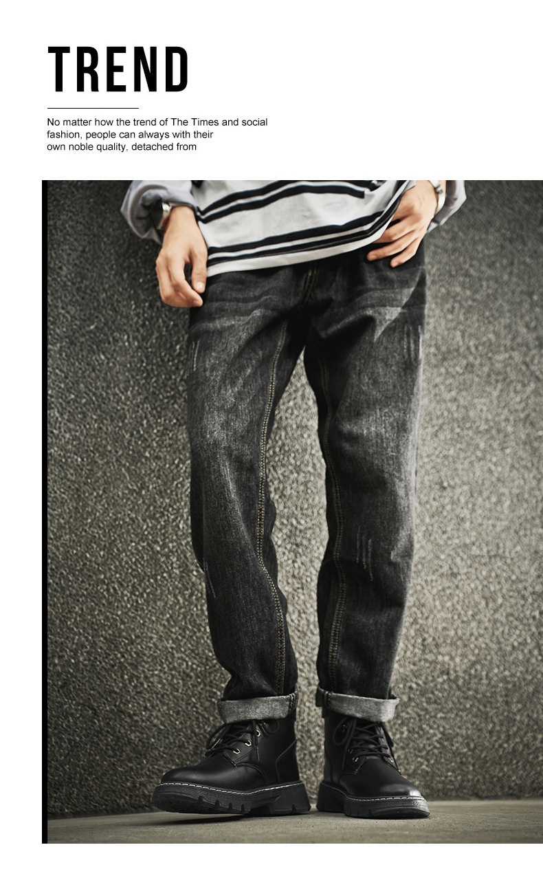 ShoeGlobe Herren Herbst/Winter Neue Mode Outdoor High-Top Martin Jugend Trend Dicksohle Gelbe Wanderschuhe Arbeitsschuhe_voghion.com