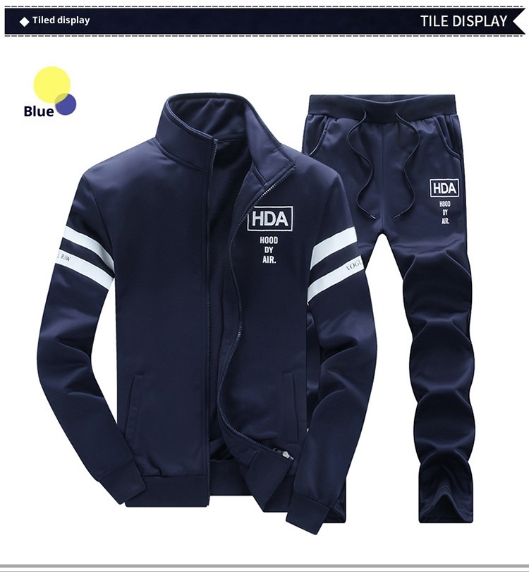 001 Nuovo set da uomo HDA primavera casual con colletto alla coreana e maniche lunghe, felpa sportiva alla moda, giacca alla moda_voghion.com