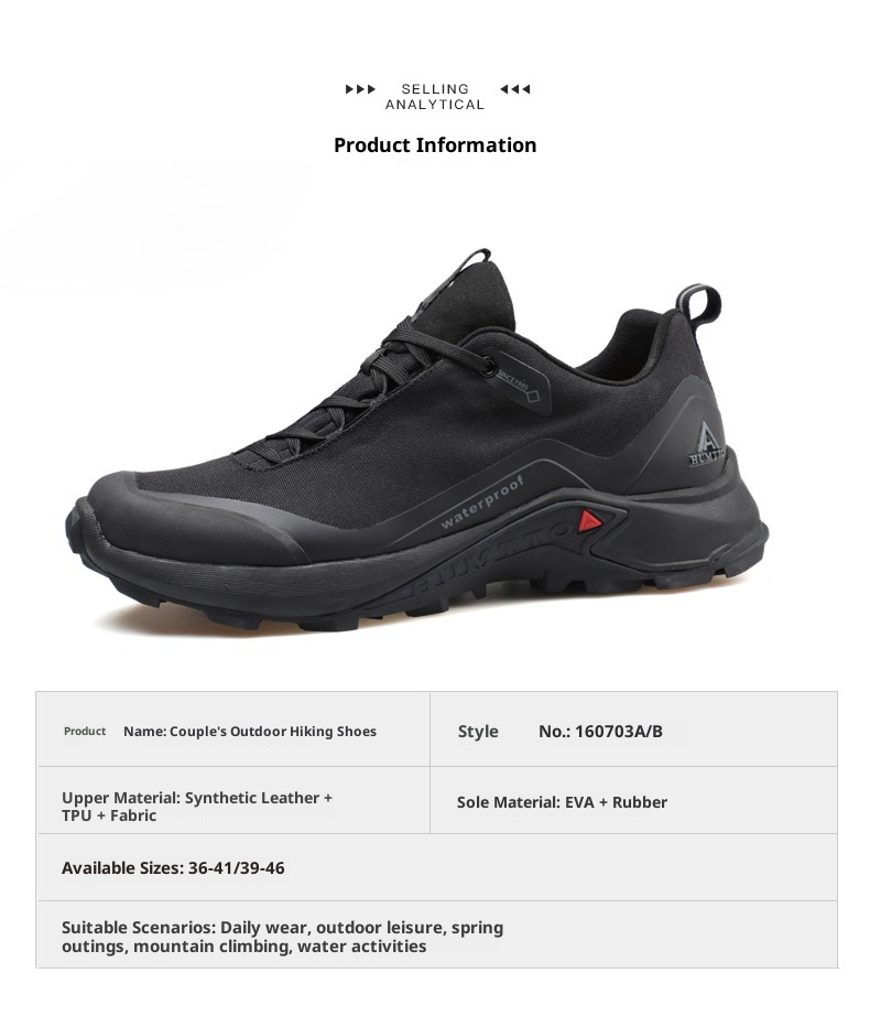 Chaussures ShoeGlobe Hantu imperméables pour hommes, légères et respirantes, idéales pour l'été, les jours de pluie, antidérapantes et amortissantes pour le sport et la randonnée en extérieur. Idéales pour l'été, les activités de plein air et les journées pluvieuses._voghion.com