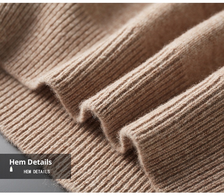 1 100% Wool Sweater For Men, Half Turtleneck, Zipper, Thickened Base Sweater, Autumn Winter Business Casual Solid Color_voghion.com