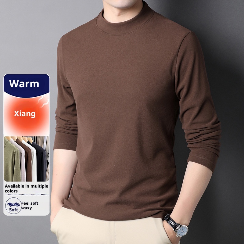 boy Boy Double-Sided Integrated Thermal Half-Turtleneck Sweatshirt For Men 2025 Autumn Winter New Self-Heating Warm Inner Layer_voghion.com