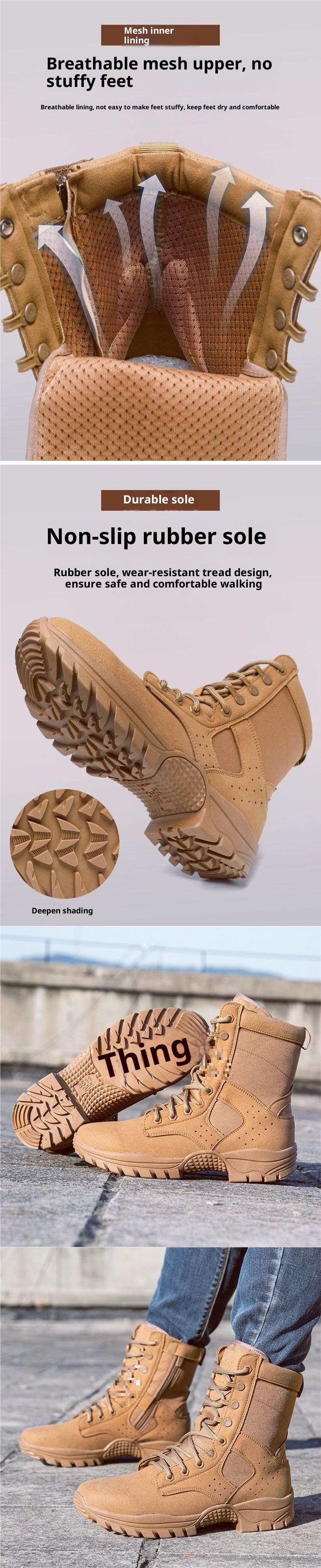 ShoeGlobe Scarpe da trekking da esterno, nere, resistenti all'usura, traspiranti, antiurto, impermeabili, per allenamento e equitazione_voghion.com