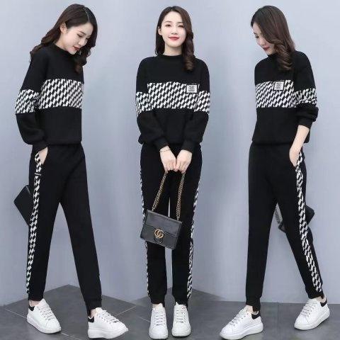 001 2023 Autumn Winter New Fashionable Two-Piece Set For Plus Size Women, Casual Sports Suit Trendy_voghion.com