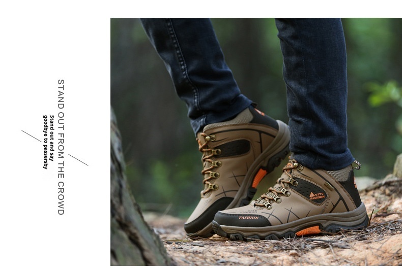 ShoeGlobe 2024 New Hiking For Men, Autumn Outdoor Shoes, Non-Slip, Wear-Resistant, Thick-Soled, Waterproof Travel Shoes_voghion.com