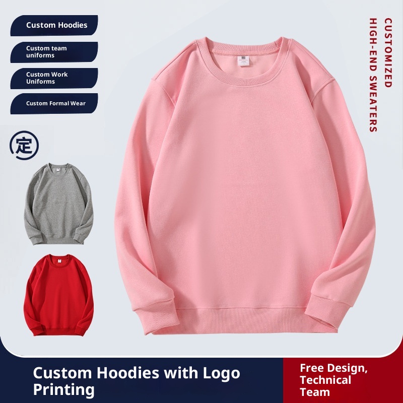 ragazzo 2025 autunno inverno nuovo tinta unita manica lunga in pile spesso girocollo pullover unisex felpa personalizzata_voghion.com