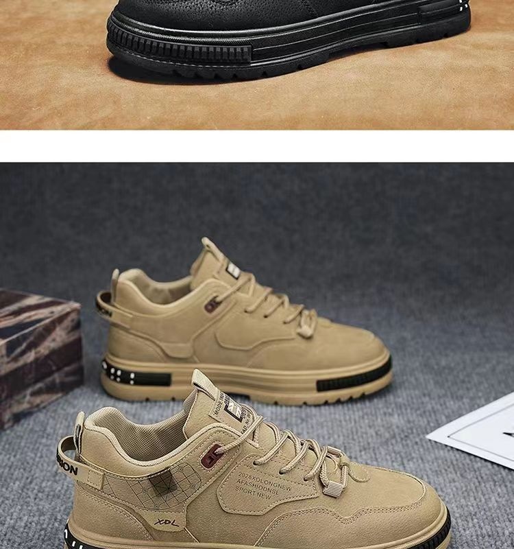 ShoeGlobe Spring Workwear Martin Boots Men's Waterproof Non-Slip Wear-Resistant Construction Site Sports Hiking Office Work Safety_voghion.com