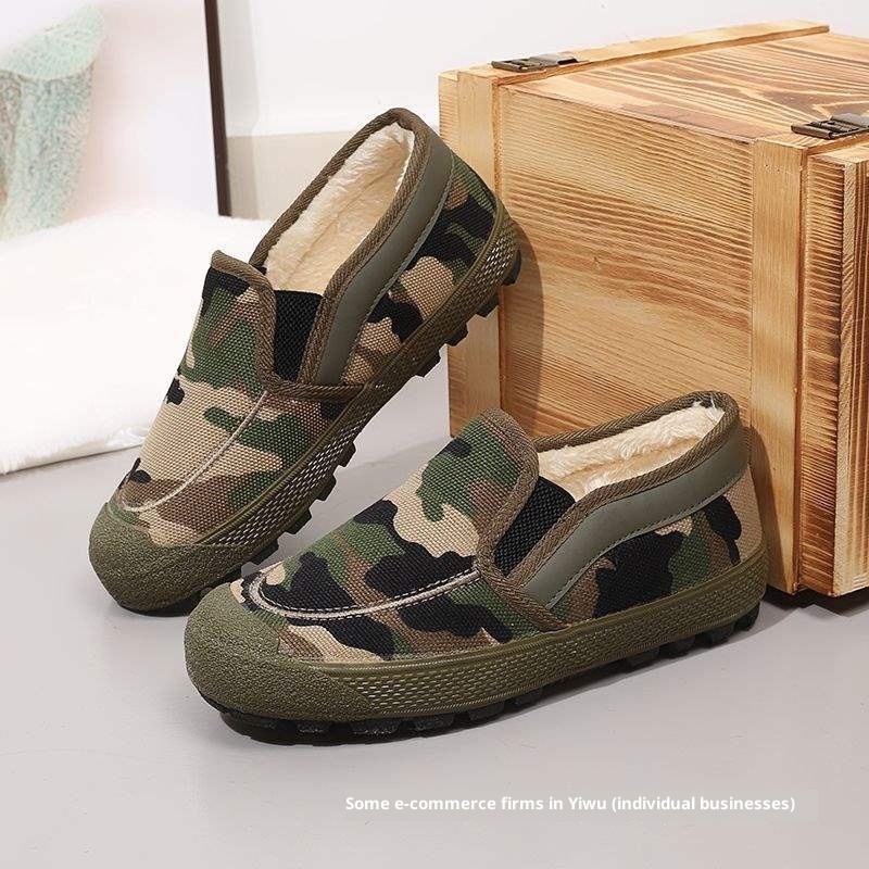 ShoeGlobe Neue Modelle: Bequeme, rutschfeste Winterschuhe aus Baumwolle mit rutschfester Gummisohle, ideal für Baustellen, Wanderungen und Freizeit. Fleecegefüttert._voghion.com