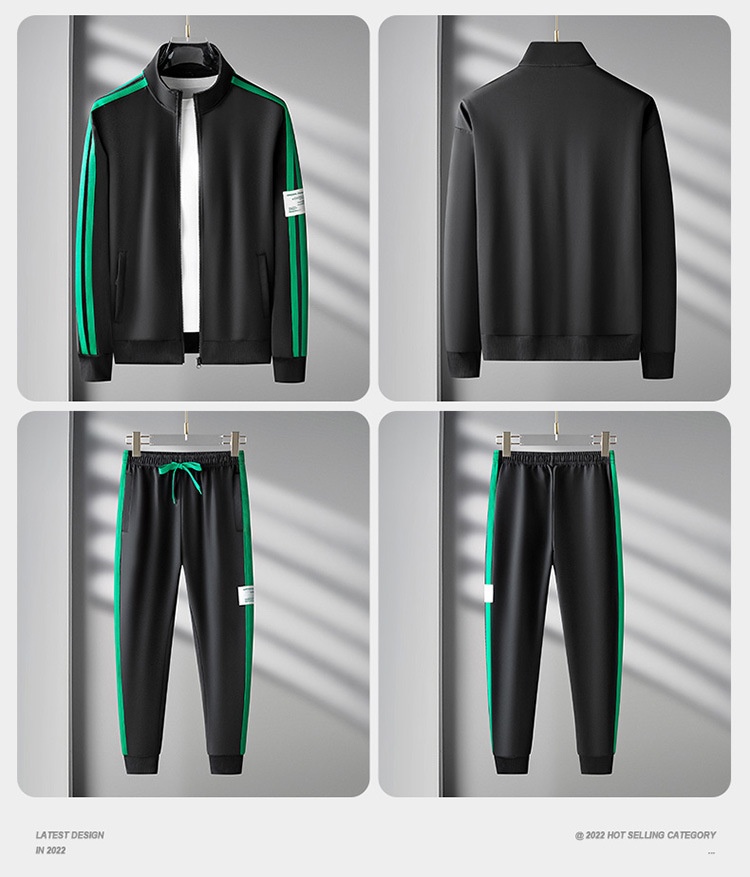 001 Sports Suit Spring And Autumn New Cardigan Sweatshirt Jacket Casual Men's Plus Size Factory Direct Sale_voghion.com