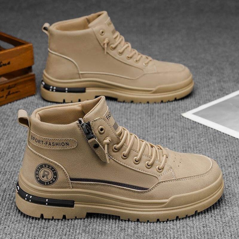 ShoeGlobe Stivali da uomo Martin High Top, stile britannico retrò, impermeabili, antiscivolo, da lavoro e da escursionismo all'aperto_voghion.com