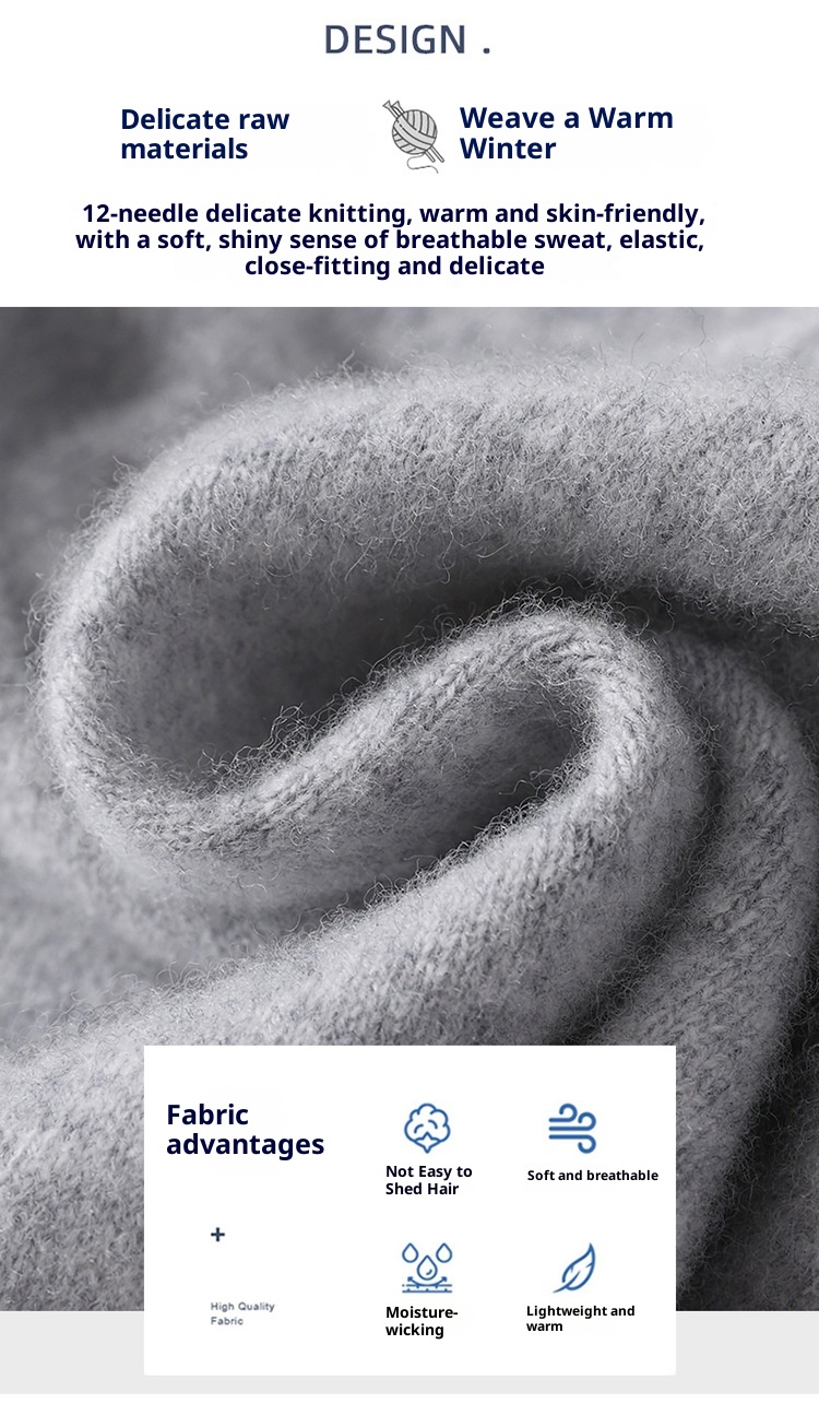 1 Cross-Border Herren-Strickpullover aus 100 % reiner Wolle mit Rundhalsausschnitt, nahtlos, für Herbst und Winter_voghion.com