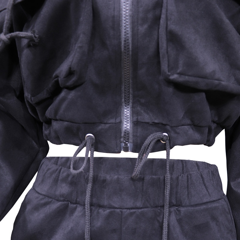 001 FD706 In Stock 2025 Autumn Winter New Women's Fashion Loose Casual Jogger Pants Two-Piece Sports Set_voghion.com