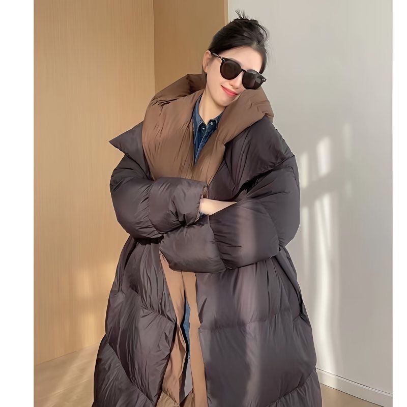 ChicShe New Winter Thickened 2025 Jacket For Women, Mid-Length Fashionable Over-the-Knee Duck Down Hooded Two-Piece Coat_voghion.com