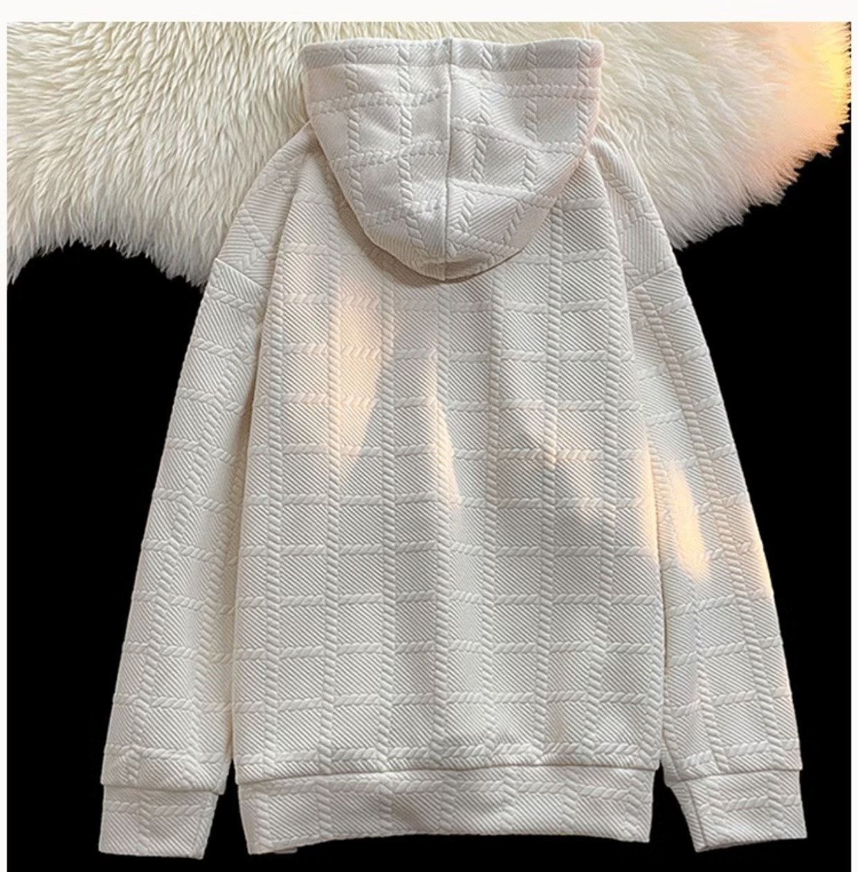 Felpa con cappuccio da uomo, stile primaverile, alla moda, tinta unita, pesante, a maniche lunghe, autunno e inverno_voghion.com