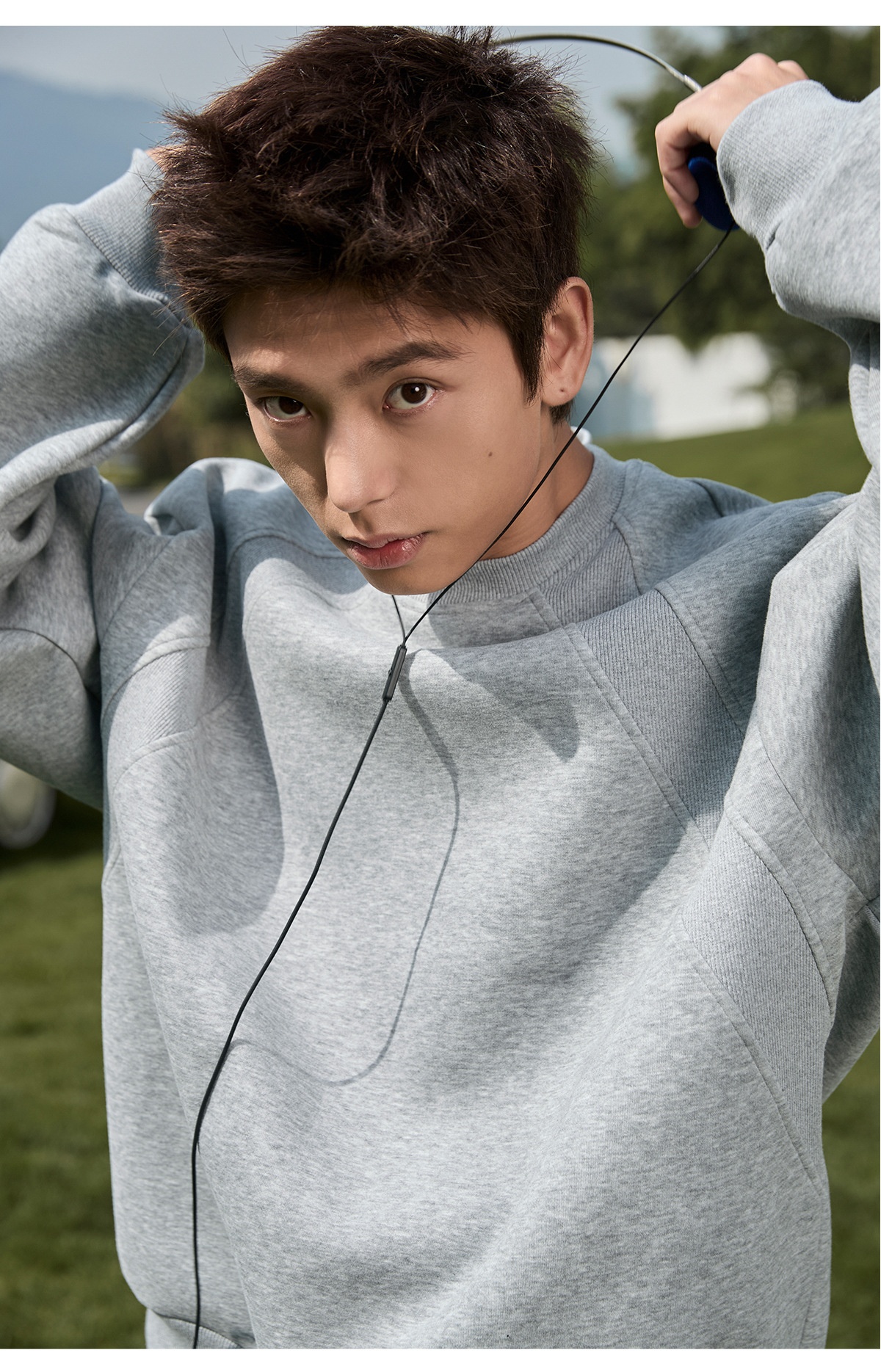 Sweat-shirt à col rond épais en patchwork de coton spatial pour homme, automne, marque tendance, coupe carrée, pull décontracté_voghion.com