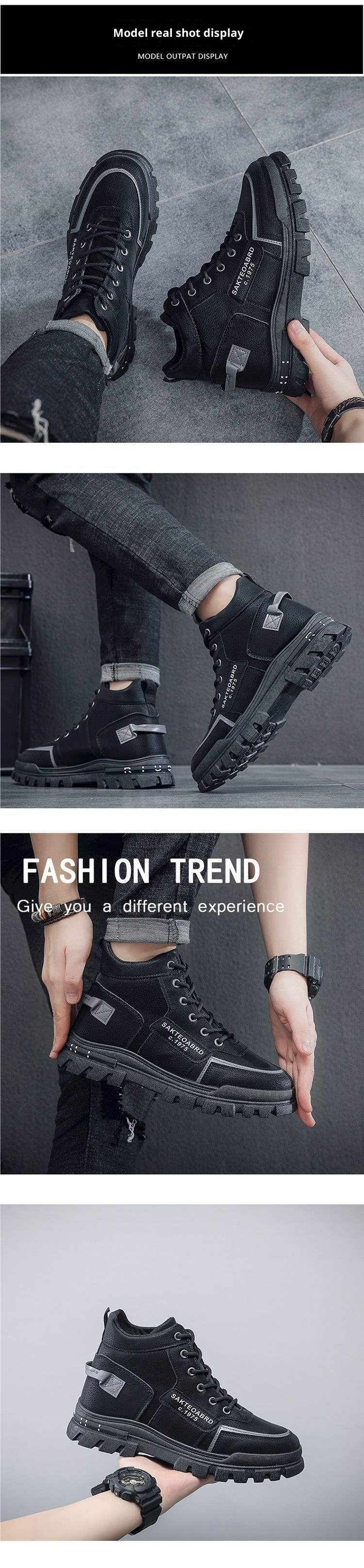 ShoeGlobe Scarpe da uomo autunnali quattro stagioni Dongdi impermeabili e resistenti all'usura, stivali da lavoro Martin da uomo, per escursionismo e attività all'aperto_voghion.com