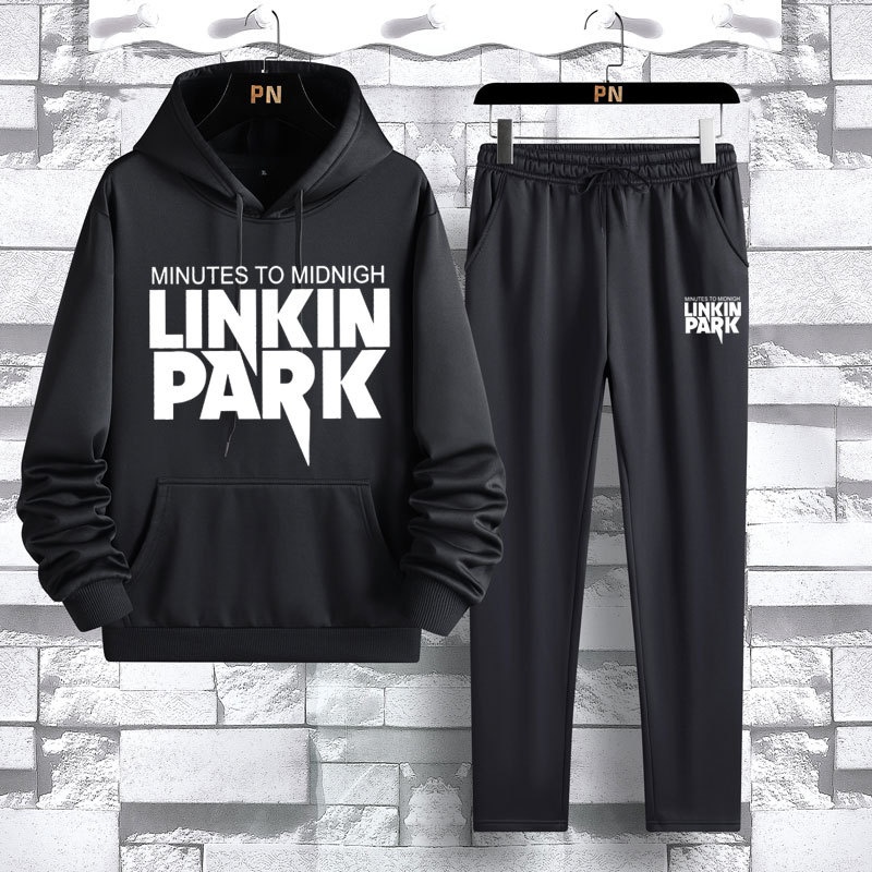 001 2025 New Spring And Autumn Sports Suit Men's Pullover Two-Piece Sweatshirt Casual Versatile_voghion.com