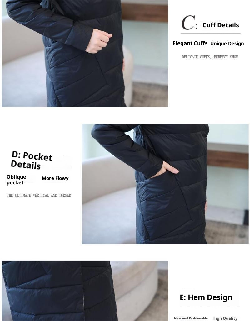 ChicShe Cross-Border Lightweight Down Jacket For Women, White Duck Down, 2024 Winter New Mid-Length Double-Sided Over-the-Knee_voghion.com