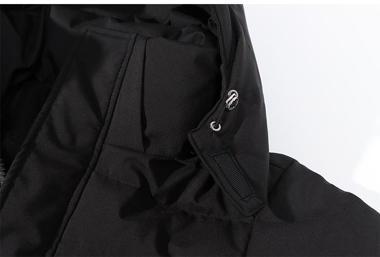 Doudoune ChicShe Zhongxi noire pour femme, extra longue, au-dessus du genou, épaisse, coupe ample, capuche amovible, nouveau modèle 2024._voghion.com