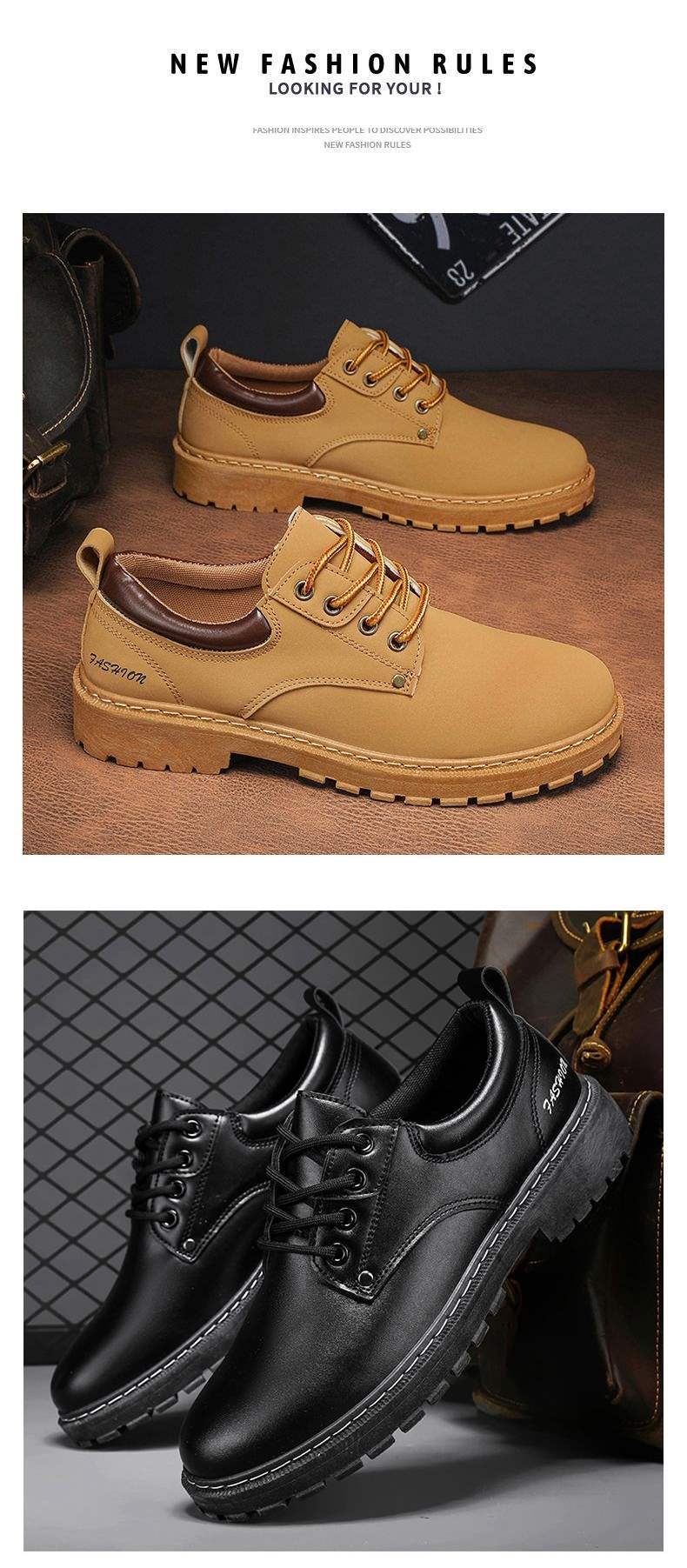 ShoeGlobe Men's 2025 New Spring And Autumn Sports Hiking Non-Slip Wear-Resistant Work Safety Waterproof Versatile Casual Shoes For_voghion.com