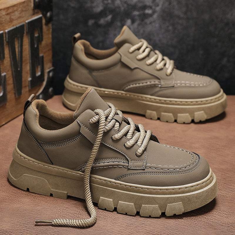 ShoeGlobe Herbst Wasserdichte, rutschfeste und abriebfeste Arbeitsschuhe für Herren, Freizeitschuhe mit dicker Sohle, Wanderschuhe, Martin-Stiefel_voghion.com