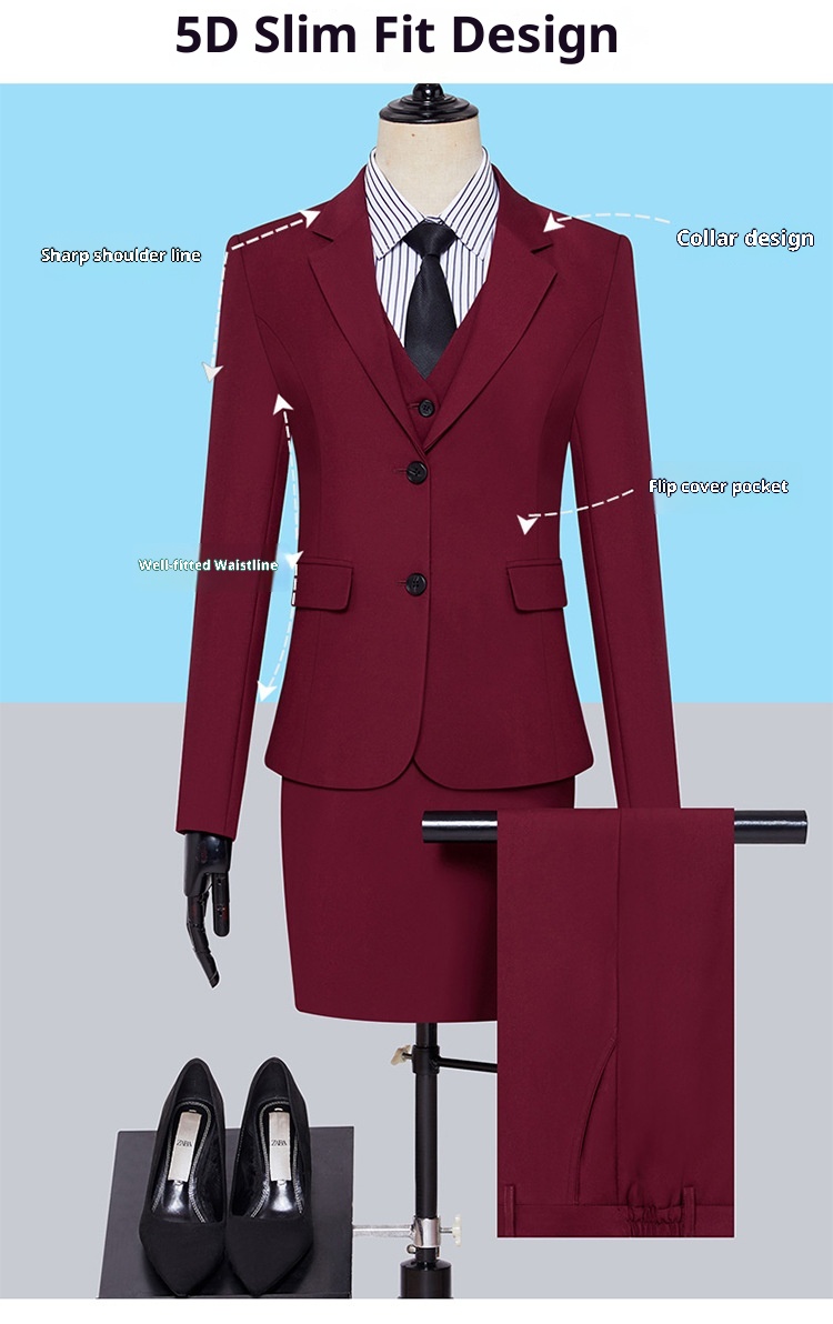 Conjunto de terno unissex profissional de três peças Cross-Border, sem necessidade de passar, para homens, ideal para negócios e ocasiões formais._voghion.com