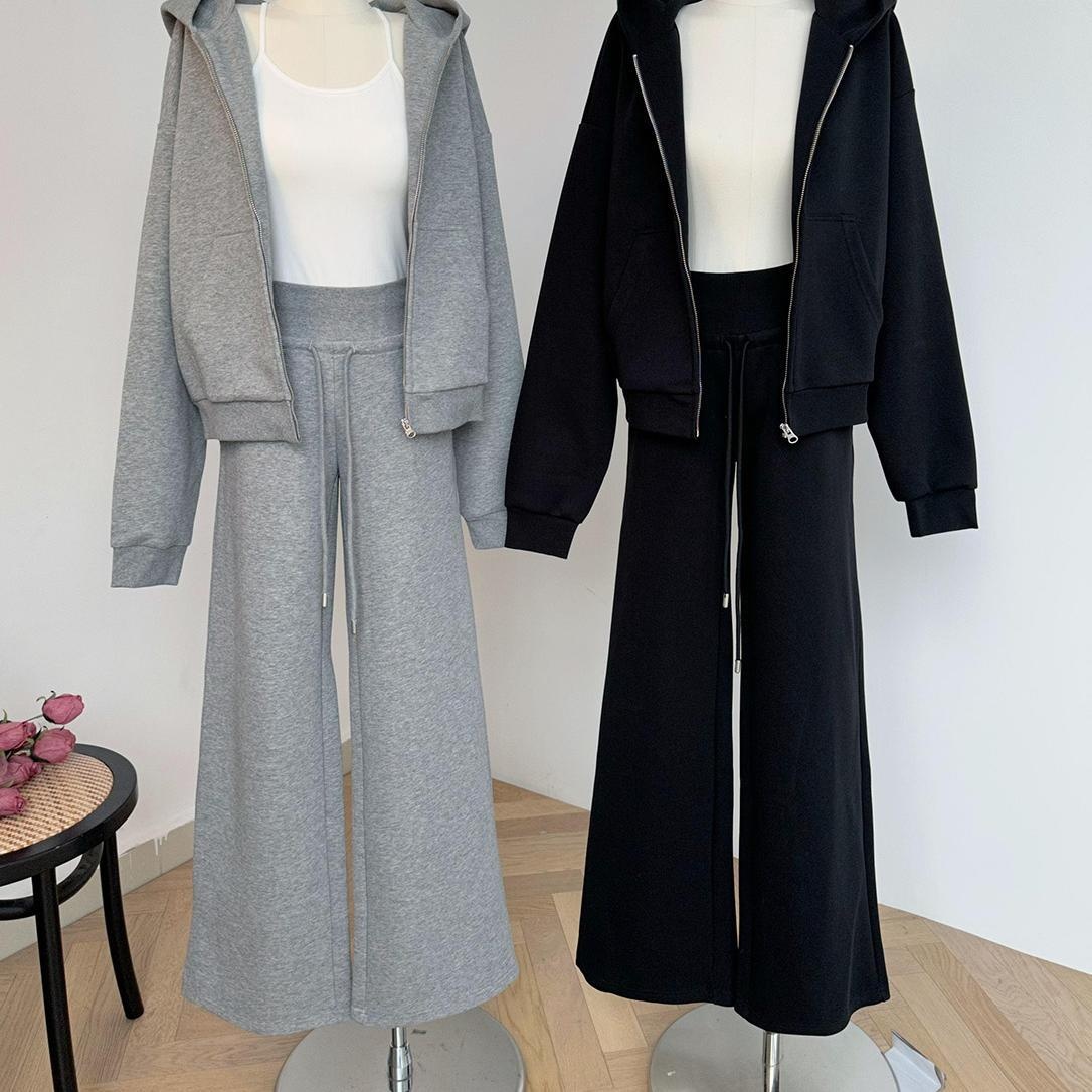 001 2025 En Herfst Casual Sport Voor Vrouwen Vroege Lente Losse Luie Stijl Capuchon Sweatshirt Hoge Taille Joggingbroek Tweedelig_voghion.com