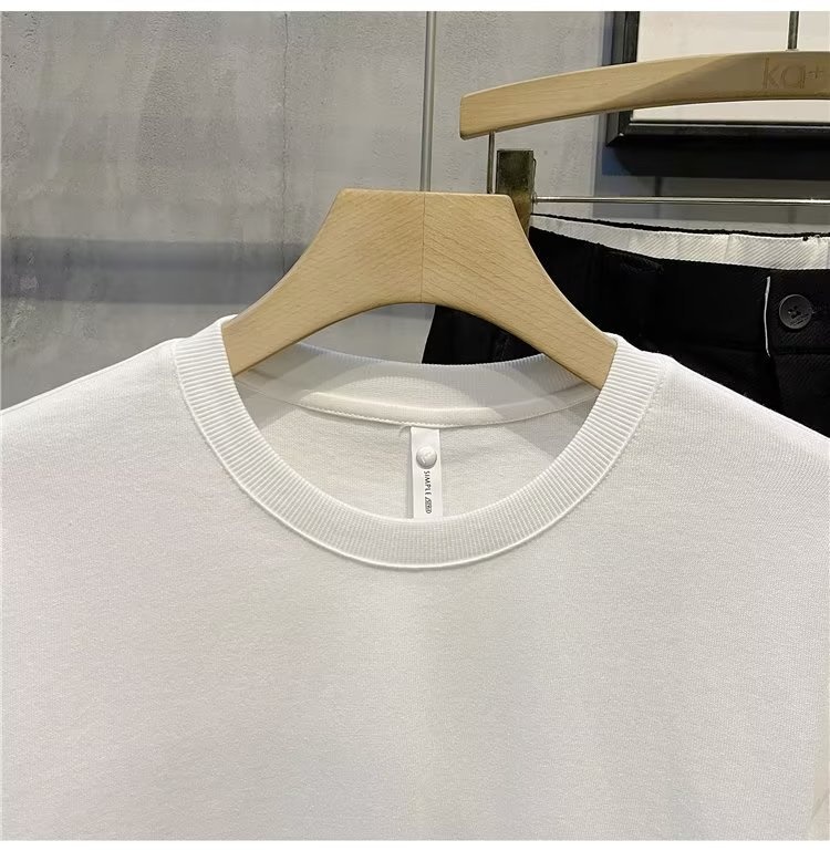 Maglietta a maniche lunghe da ragazzo, ampia, tinta unita, stile giapponese, girocollo, da uomo, taglie forti, in cotone_voghion.com