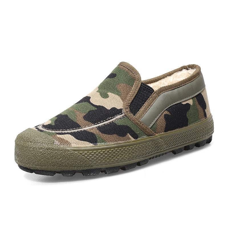 ShoeGlobe Neue Modelle: Bequeme, rutschfeste Winterschuhe aus Baumwolle mit rutschfester Gummisohle, ideal für Baustellen, Wanderungen und Freizeit. Fleecegefüttert._voghion.com