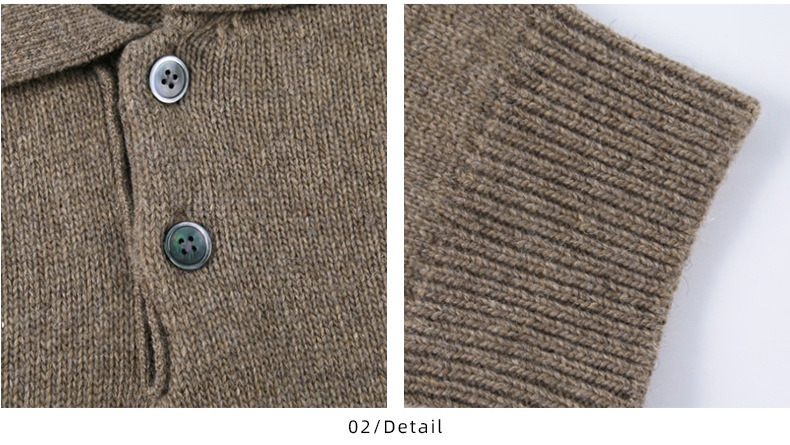 1 maglione da uomo in maglia stile Hong Kong, versatile, casual, coreano, tinta unita, con colletto polo autunnale_voghion.com