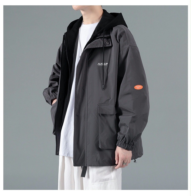 001 Herbstlicher zweiteiliger Herren-Windbreaker, lässiger Sportanzug mit lockerer Passform_voghion.com