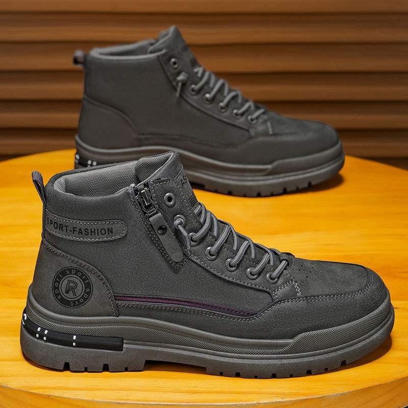 ShoeGlobe Stivali da uomo Martin High Top, stile britannico retrò, impermeabili, antiscivolo, da lavoro e da escursionismo all'aperto_voghion.com